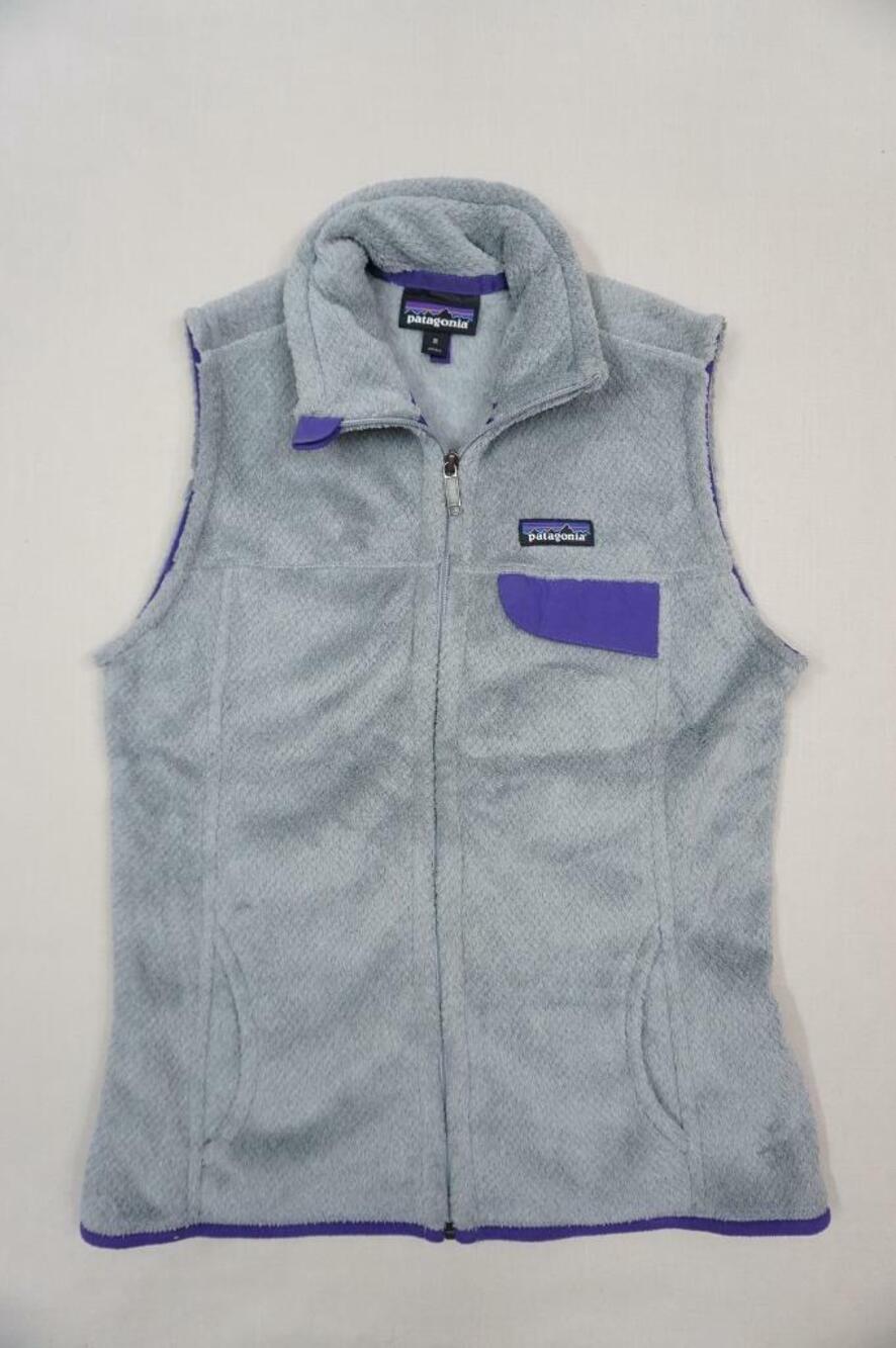 PATAGONIA RE-TOOL WOMEN M USED GREY/PURPLE FLEECE VEST